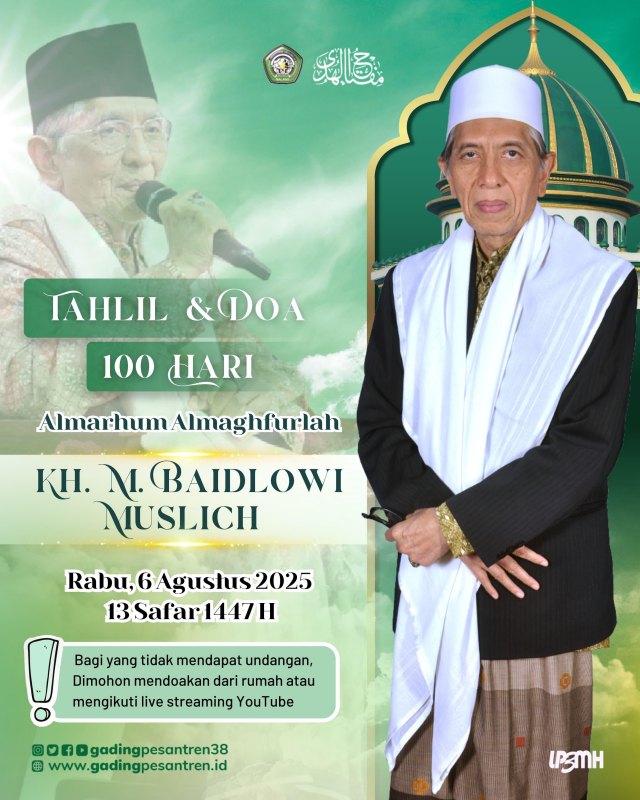 Pembacaan Doa dan Tahil dalam Rangka Peringatan100 Hari Kewafatan KH. M. Baidlawi Muslich, Habib Jamal Mengingatkan Pentingnya Sosok Guru